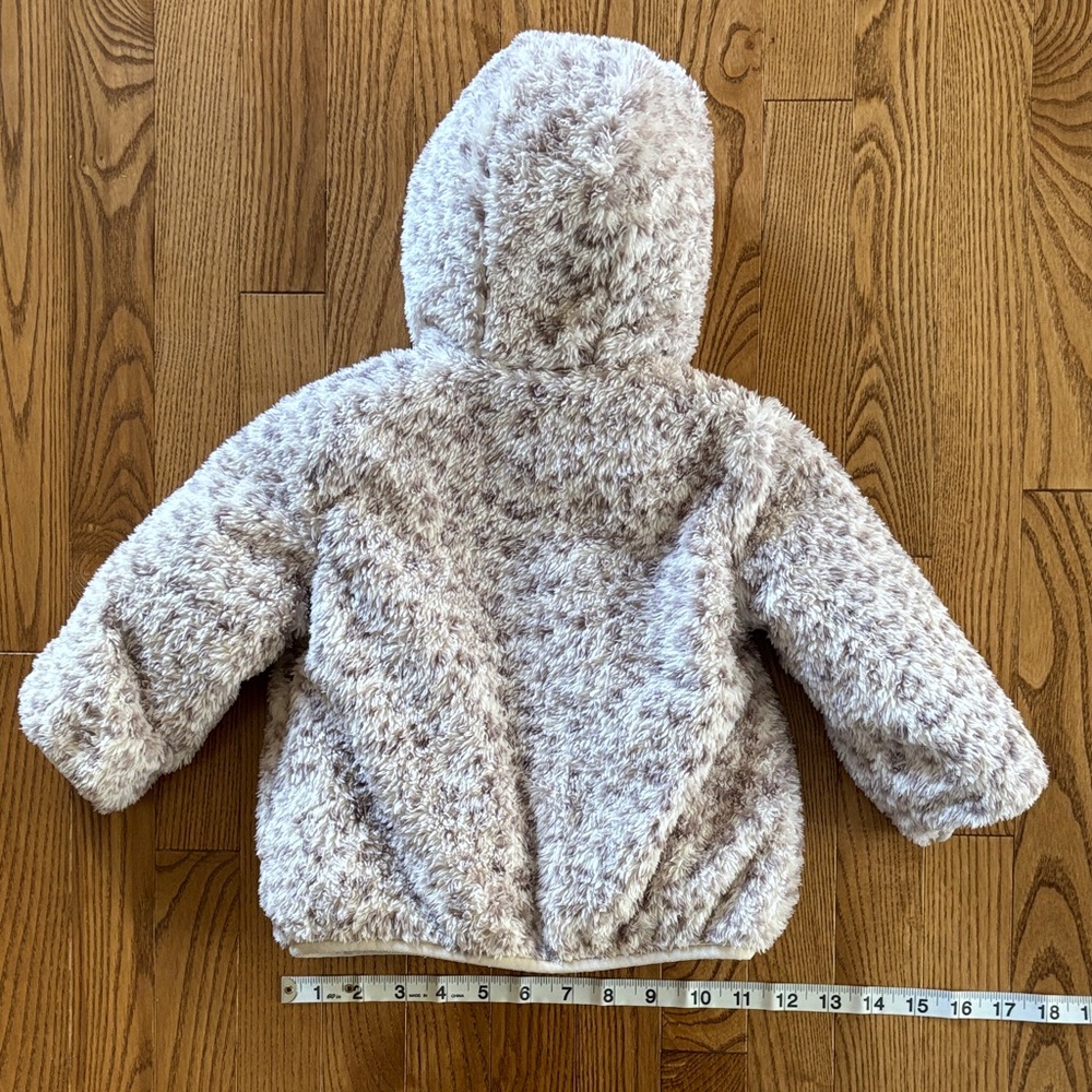 Reversible Hooded Toddler Coat - Pink Champagne & Light Purple leopard print - Picture 2 of 8